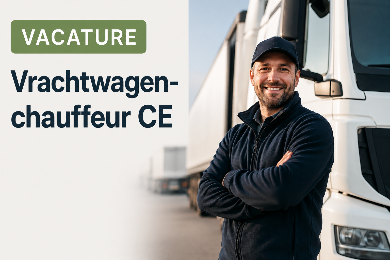 Vrachtwagenchauffeur CE — banner met truck en chauffeur